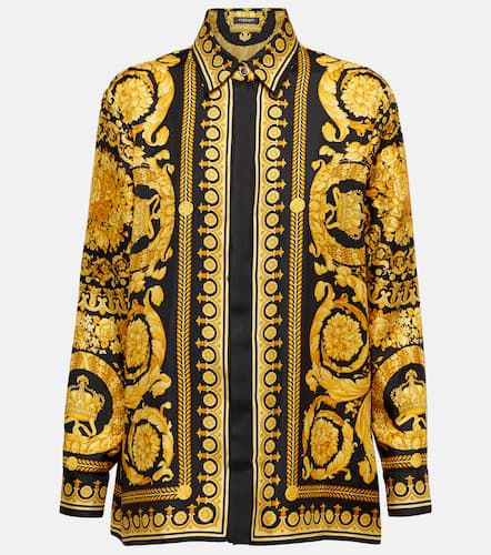 Camisa Barocco en sarga de seda - Versace - Modalova