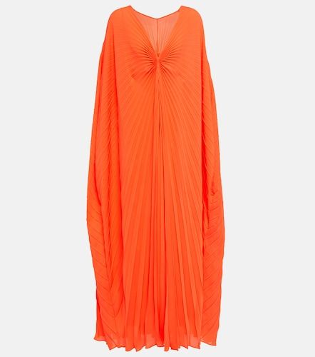 Vestido midi de seda plisado - Valentino - Modalova
