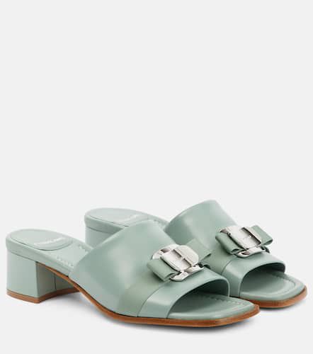 Vilna bow-detail leather mules - Ferragamo - Modalova