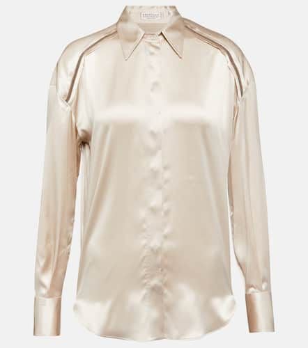 Embellished silk shirt - Brunello Cucinelli - Modalova