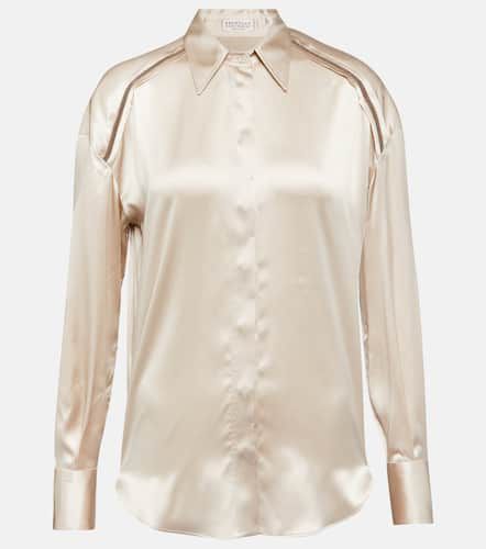 Embellished silk shirt - Brunello Cucinelli - Modalova