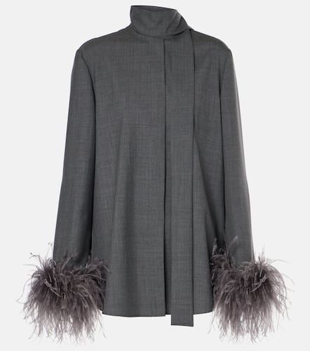 Feather-trimmed wool blouse - Valentino - Modalova