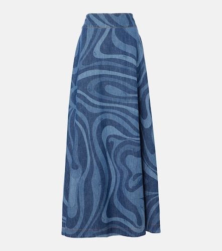 Gonna lunga di jeans Marmo a vita alta - Pucci - Modalova