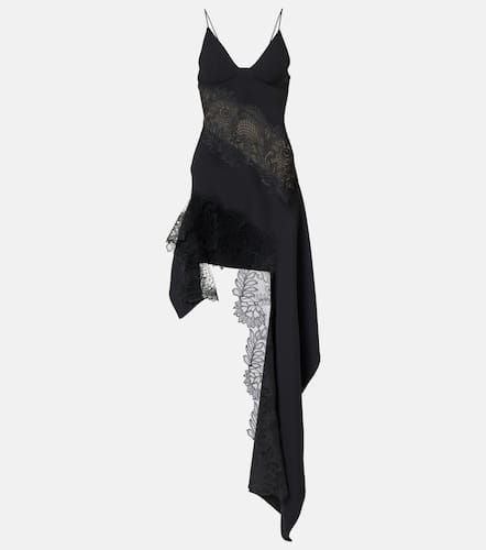 Asymmetric lace-trimmed minidress - David Koma - Modalova