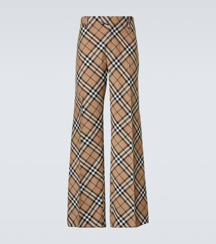 Pantalones anchos de mezcla de lana a cuadros - Burberry - Modalova