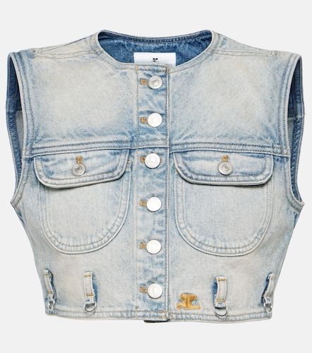 Courreges Cropped denim vest - Courreges - Modalova