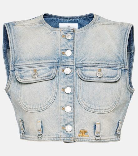 Courreges Cropped denim vest - Courreges - Modalova