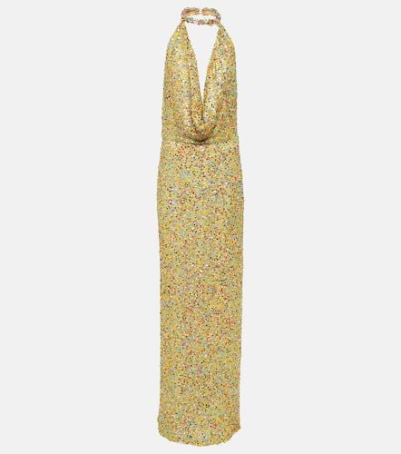 Simona sequined halterneck gown - Costarellos - Modalova