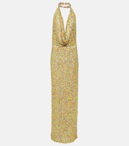 Simona sequined halterneck gown - Costarellos - Modalova