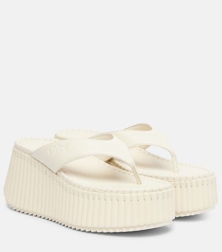 Nama leather platform thong sandals - Chloe - Modalova