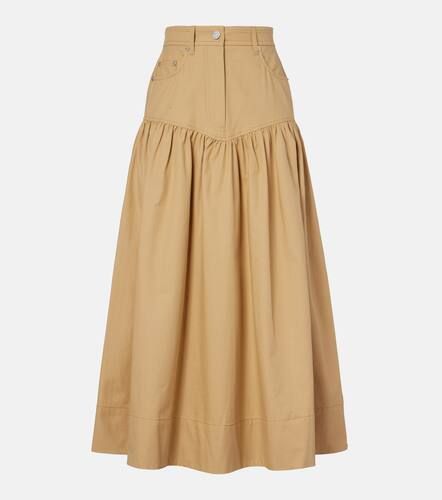 Gathered cotton and linen maxi skirt - Ganni - Modalova