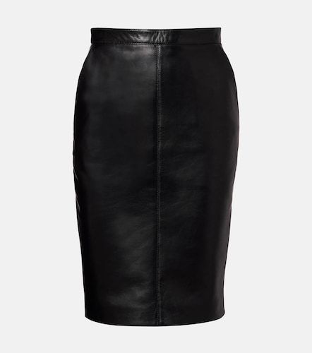 Minifalda de piel de tiro alto - Saint Laurent - Modalova