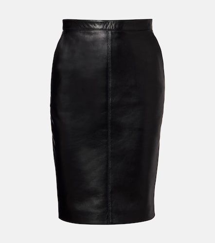 Minifalda de piel de tiro alto - Saint Laurent - Modalova