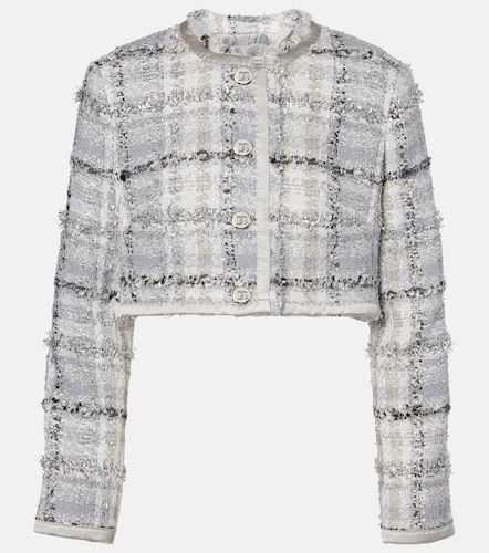 Blazer cropped de tweed lamé a cuadros - Dolce&Gabbana - Modalova