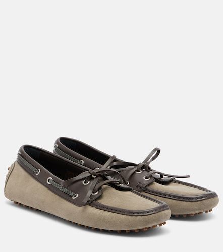 Mocassini in suede con pelle e monili - Brunello Cucinelli - Modalova