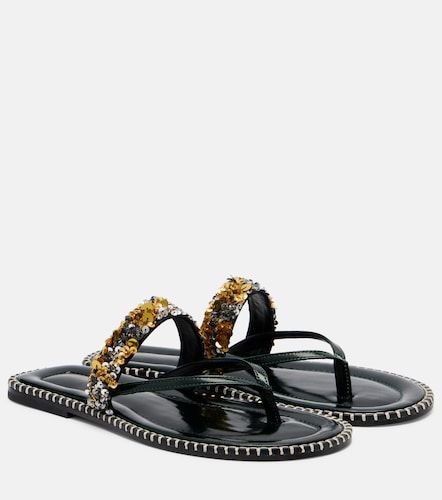 Sequined leather thong sandals - Dries Van Noten - Modalova
