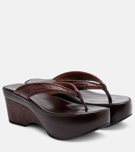 Embossed leather thong sandals - Dries Van Noten - Modalova