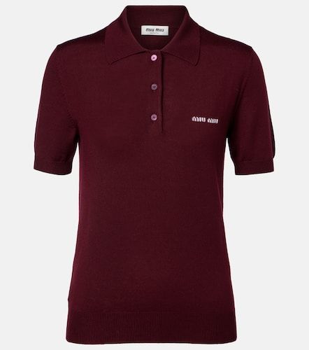 Miu Miu Logo wool polo sweater - Miu Miu - Modalova