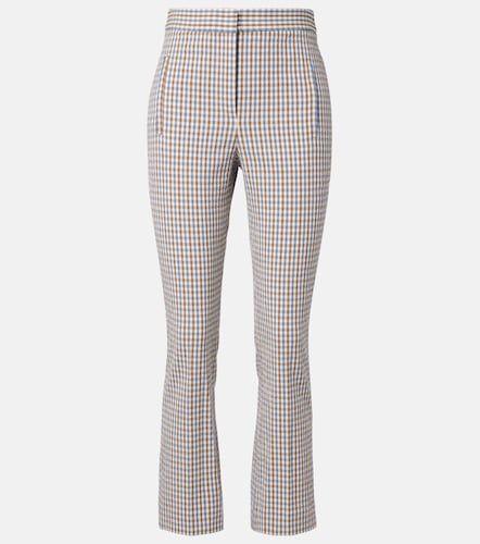 Gingham cotton seersucker cropped slim pants - Veronica Beard - Modalova