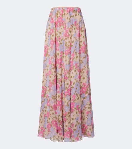 Gonna lunga in seta con stampa floreale - Valentino - Modalova