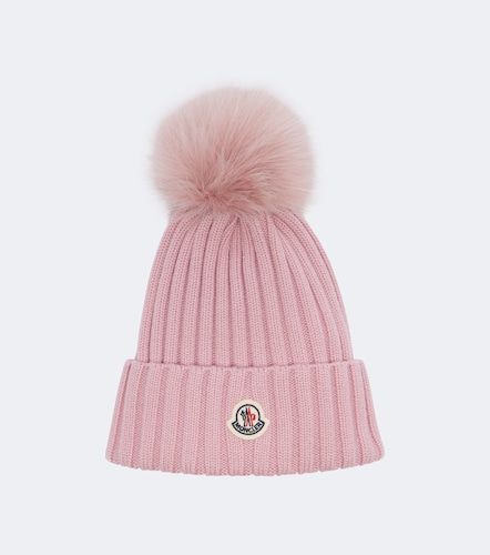 Ribbed-knit virgin wool beanie - Moncler - Modalova