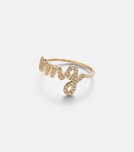 Anillo Omg Script de oro de 14 ct con diamantes - Sydney Evan - Modalova