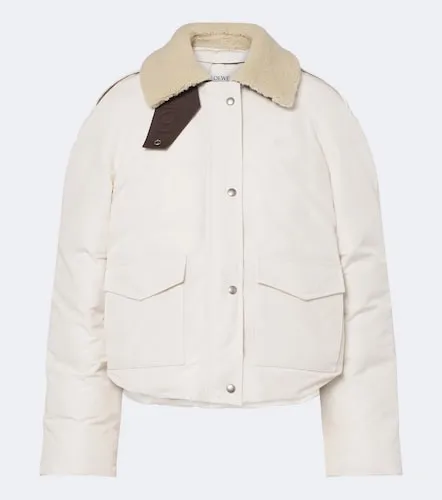 Shearling-trimmed cotton-blend blouson jacket - Loewe - Modalova