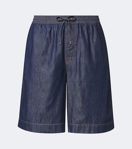 Shorts de chambray de algodón con anagrama - Loewe - Modalova