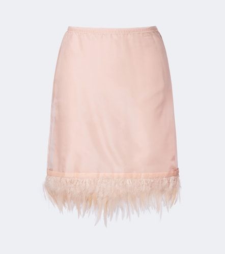 Minifalda Lark de seda con plumas - Staud - Modalova