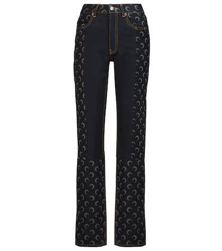 Printed regenerated high-rise slim jeans - Marine Serre - Modalova