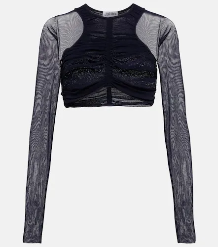 Crop top de malla fruncido - Jean Paul Gaultier - Modalova