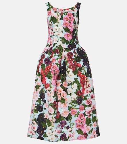 Floral faille midi dress - Oscar de la Renta - Modalova