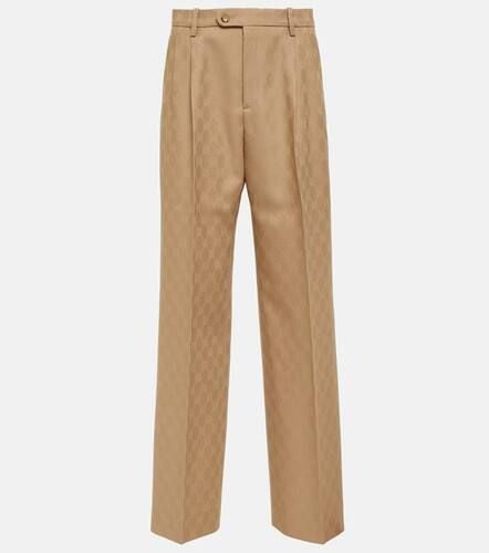 GG wool jacquard straight pants - Gucci - Modalova