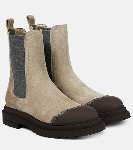 Verzierte Chelsea Boots aus Veloursleder - Brunello Cucinelli - Modalova