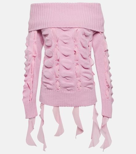 Pullover in lana con scollo bardot - Blumarine - Modalova