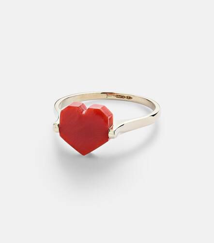 CorazÃ³n Mini 9kt ring with coral - Aliita - Modalova