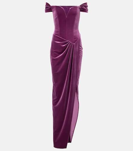 Asymmetric velvet bustier gown - Alex Perry - Modalova