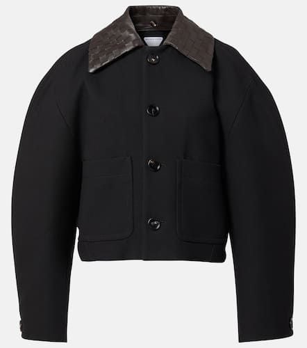 Intrecciato leather-trimmed jacket - Bottega Veneta - Modalova