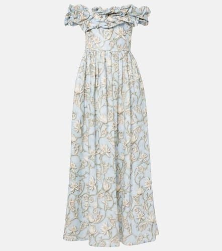 Espliego ruffled floral linen maxi dress - Agua by Agua Bendita - Modalova