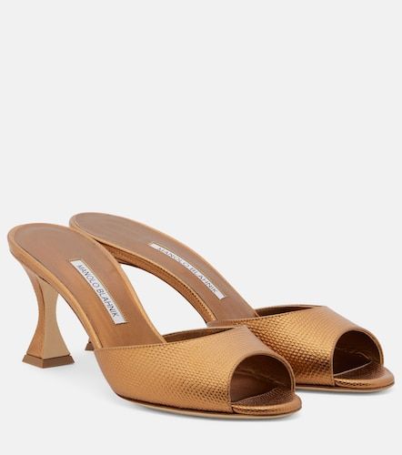 Jadaron metallic leather mules - Manolo Blahnik - Modalova