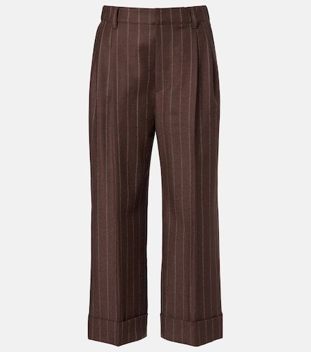 Chalk stripe wool cropped flared pants - Brunello Cucinelli - Modalova