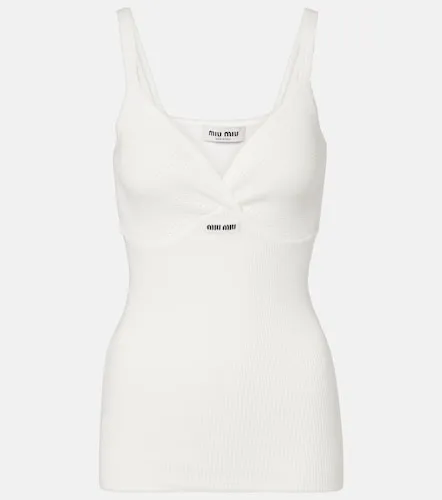 Miu Miu Top de algodón con encaje - Miu Miu - Modalova