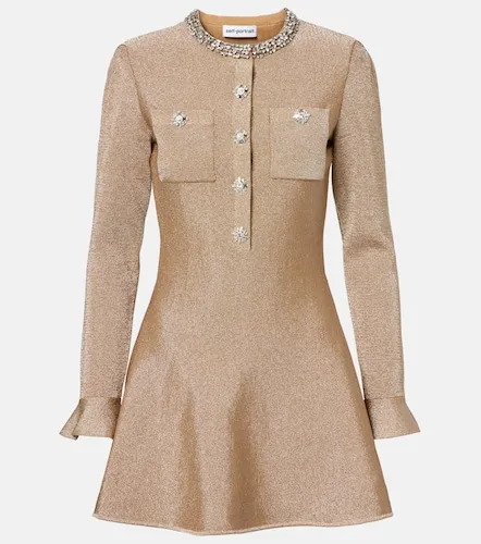 Crystal-embellished lame minidress - Self-Portrait - Modalova
