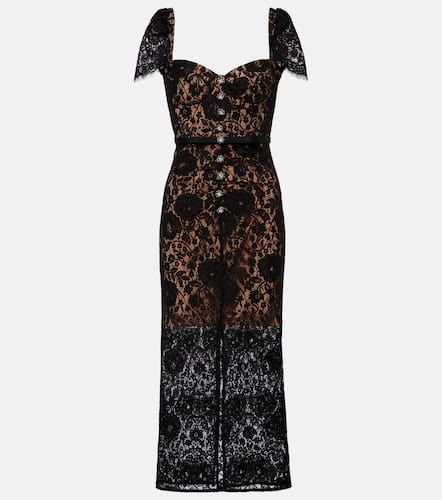 Embellished cotton-blend lace midi dress - Self-Portrait - Modalova