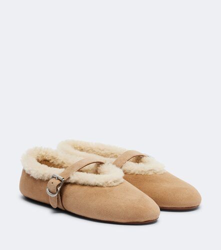 Alaïa Ballerinas aus Veloursleder mit Shearling - Alaia - Modalova