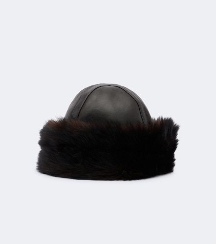 Cappello Dallen in pelle e shearling - Nour Hammour - Modalova