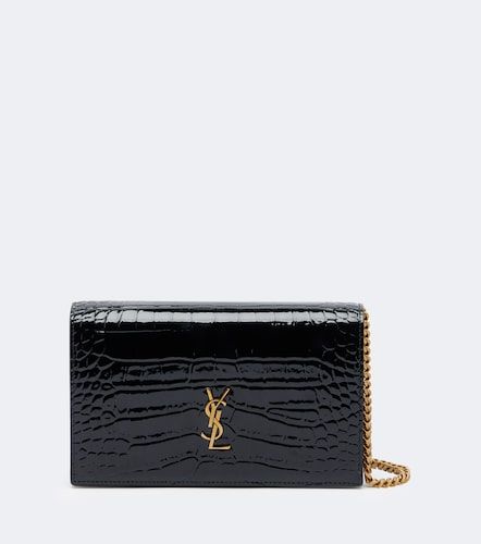 Cassandre croc-effect leather chain wallet - Saint Laurent - Modalova
