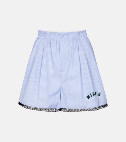 Shorts aus Baumwolle mit Spitze - Miu Miu - Modalova