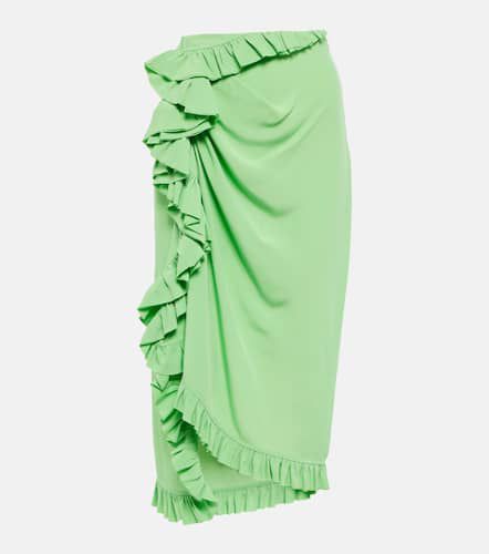 Ruffle-trimmed crÃªpe midi skirt - Dries Van Noten - Modalova