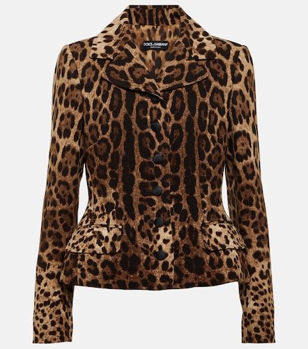 Leopard-print wool crepe jacket - Dolce&Gabbana - Modalova